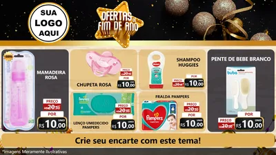 Modelo de TV para TV Horizontal com o tema Ofertas de Fim de Ano para Bebês