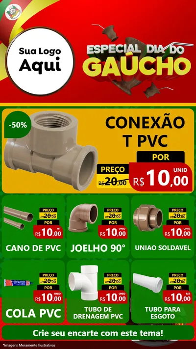 Modelo de Rede Social para Stories com o tema Especial Dia do Gaúcho para Tubos e conexões