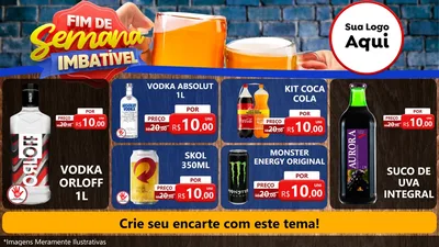 Modelo de TV para TV Horizontal com o tema Fim de Semana Imbatível Bebidas para Distribuidora de bebidas