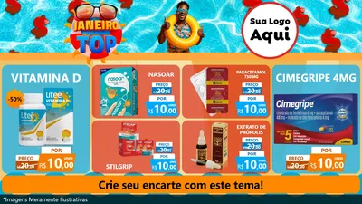 Modelo de TV para TV Horizontal com o tema Janeiro Top para Farmácia