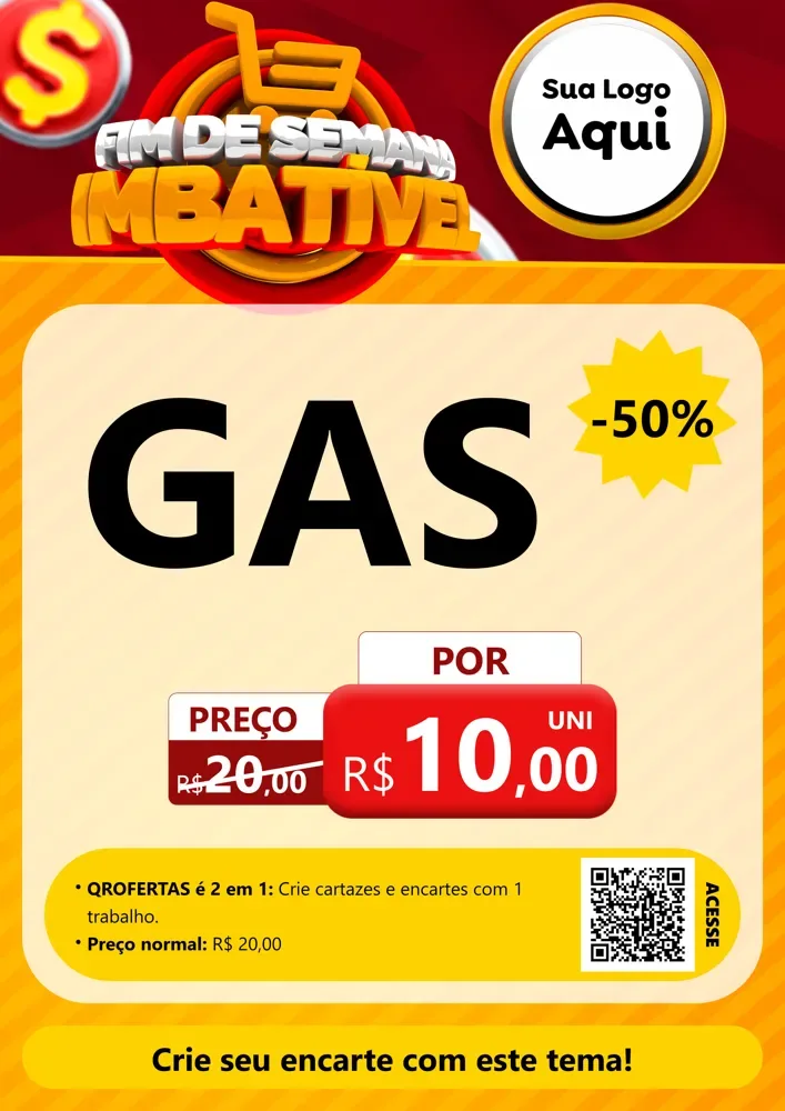 Modelo de Cartaz para Cartaz A4 Vertical com o tema Fim de Semana Imbatível para Água e gás