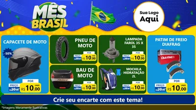 Modelo de TV para TV Horizontal com o tema Mês do Brasil para Moto peças