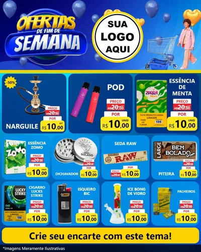 Modelo de Rede Social para Feed Instagram com o tema Ofertas de Fim de Semana para Tabacaria