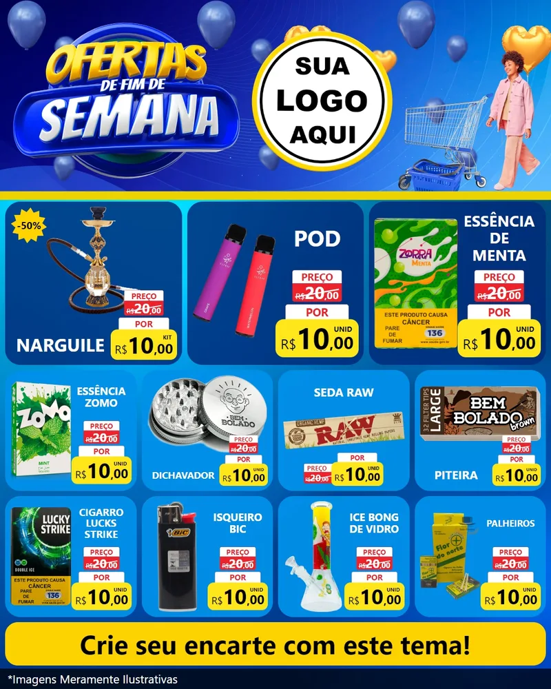 Modelo de Rede Social para Feed Instagram com o tema Ofertas de Fim de Semana para Tabacaria
