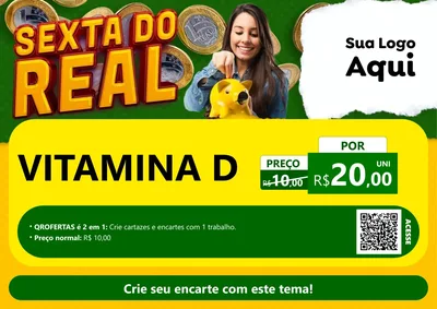 Modelo de Cartaz para Cartaz A4 Horizontal com o tema Sexta do Real para Farmácia
