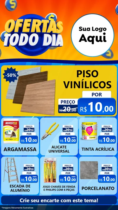Modelo de Rede Social para Stories com o tema Ofertas Todo Dia para Material para Construção