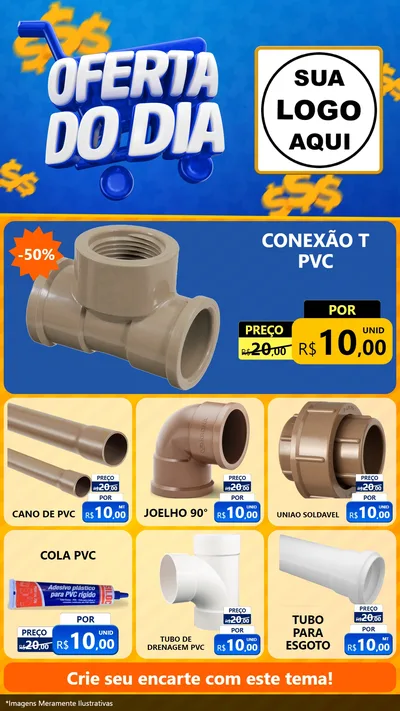 Modelo de Rede Social para Stories com o tema Oferta do Dia para Tubos e conexões