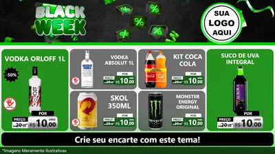 Modelo de TV para TV Horizontal com o tema Black Week para Distribuidora de bebidas