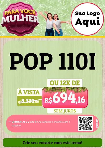 Modelo de Cartaz para Cartaz A4 Vertical com o tema Para Você Mulher para Concessionaria de Motos