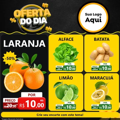 Modelo de Rede Social para Feed Facebook com o tema Oferta Do Dia para Hortifrúti