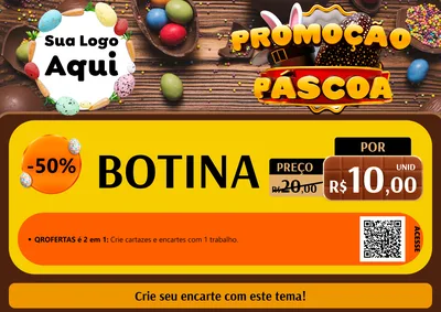 Modelo de Cartaz para Cartaz A4 Horizontal com o tema Promoção Páscoa para Agropecuária