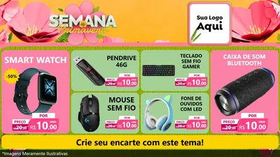 Modelo de TV para TV Horizontal com o tema Semana da Primavera para Informática