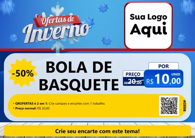 Modelo de Cartaz para Cartaz A4 Horizontal com o tema Ofertas de Inverno para Artigos Esportivos