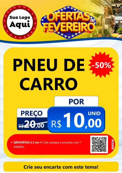 Modelo de Cartaz para Cartaz A4 Vertical com o tema Ofertas de Fevereiro para Auto peças