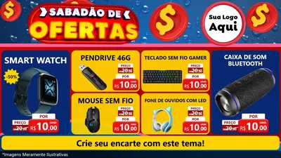 Modelo de TV para TV Horizontal com o tema Sabadão de Ofertas para Informática