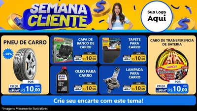 Modelo de TV para TV Horizontal com o tema Semana do Cliente para Auto peças
