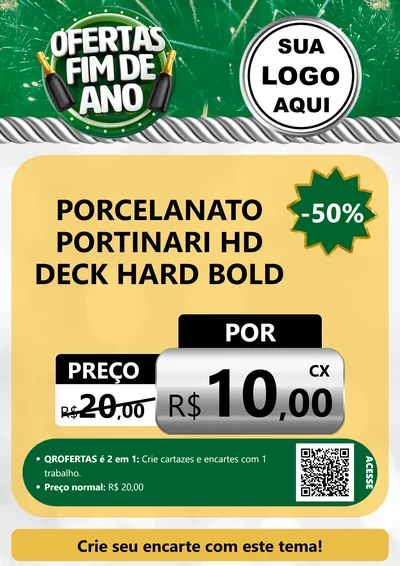 Modelo de Cartaz para Cartaz A4 Vertical com o tema Ofertas Fim de Ano para Pisos e revestimentos