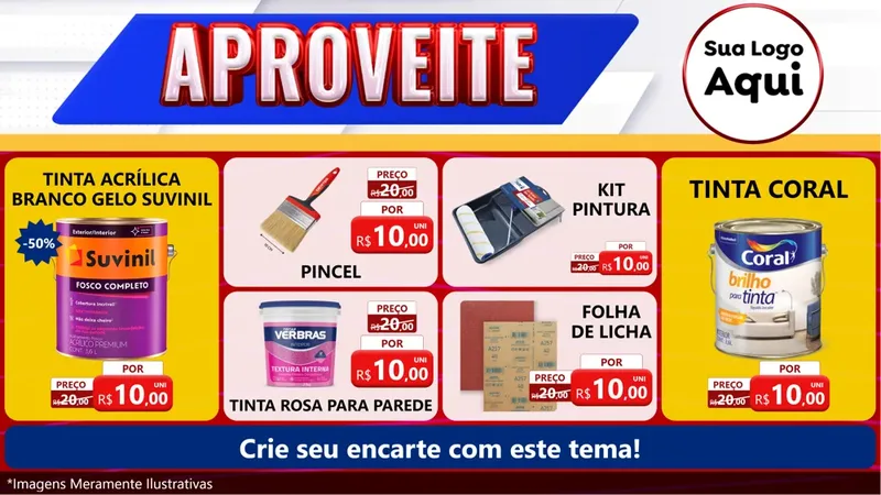 Modelo de TV para TV Horizontal com o tema Aproveite para Tintas e Ferramentas