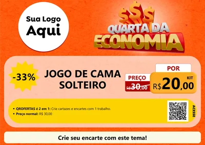 Modelo de Cartaz para Cartaz A4 Horizontal com o tema Quarta da Economia para Cama, Mesa e Banho