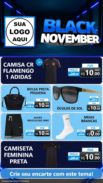 Modelo de TV para TV Vertical com o tema Black November para Roupas e acessórios