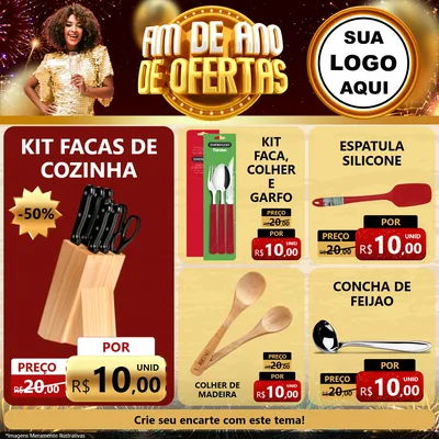 Modelo de Rede Social para Feed Facebook com o tema Fim de Ano de Ofertas para Utilidades Domésticas