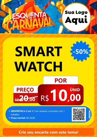 Modelo de Cartaz para Cartaz A4 Vertical com o tema Esquenta de Carnaval para Informática