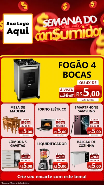 Modelo de Rede Social para Stories com o tema Semana do Consumidor para Móveis e Eletro