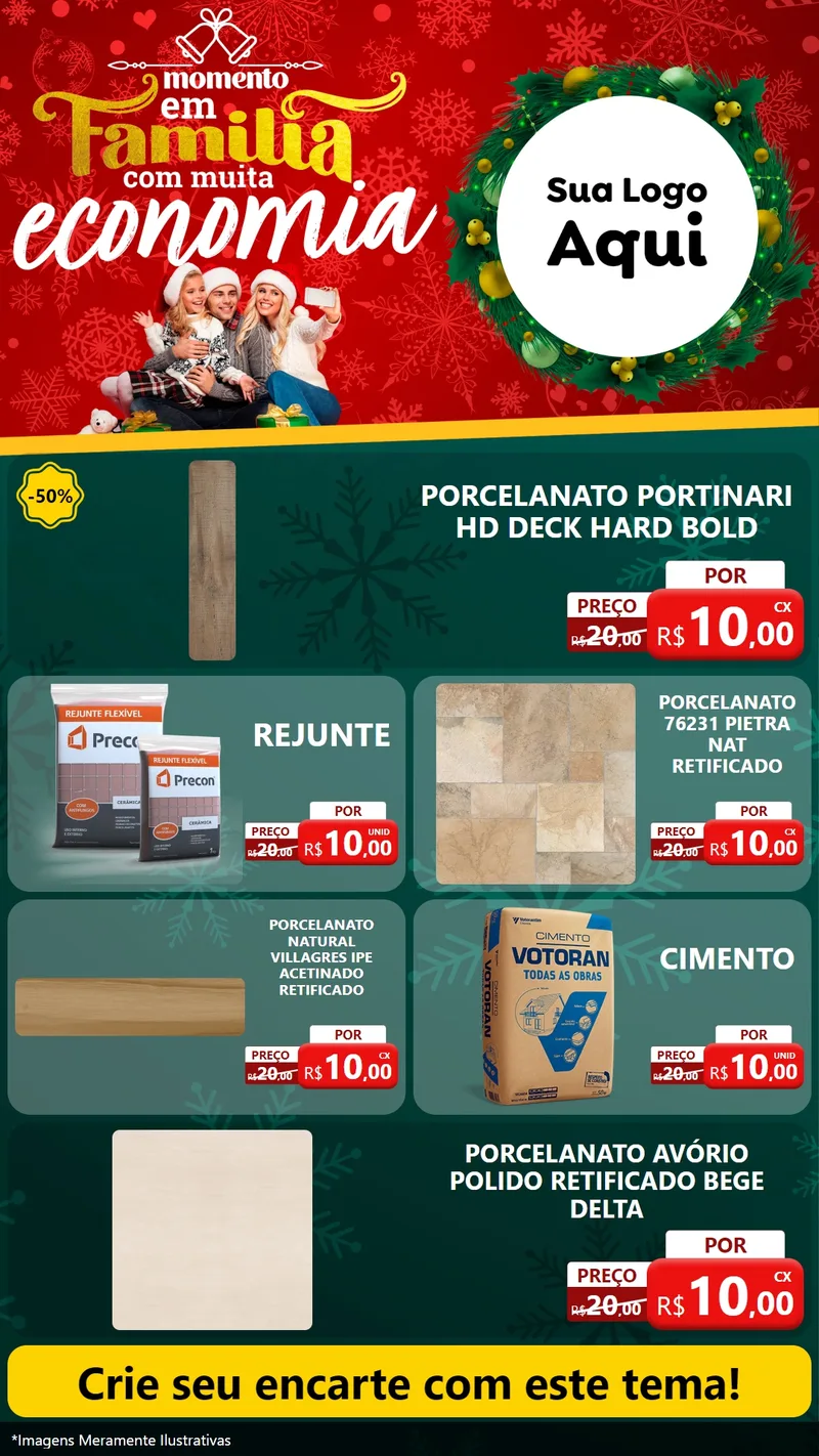 Modelo de TV para TV Vertical com o tema Momento em Família (Natal) para Pisos e revestimentos
