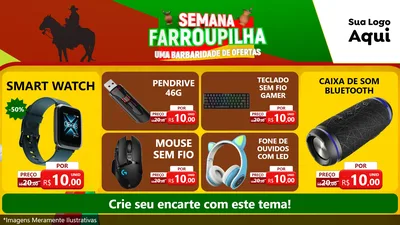 Modelo de TV para TV Horizontal com o tema Semana Farroupilha - Uma Barbaridade de Ofertas para Informática