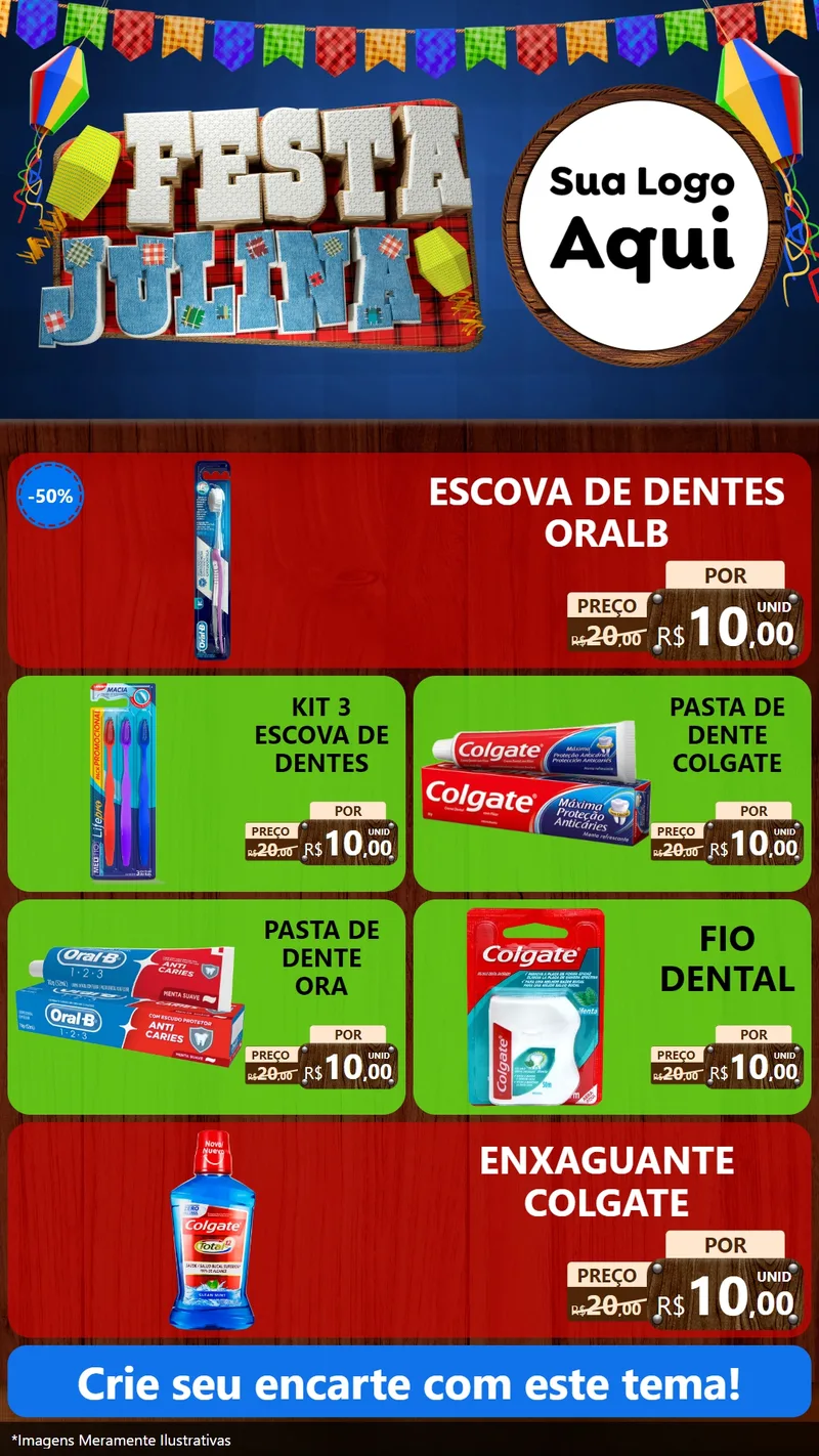 Modelo de TV para TV Vertical com o tema Festa Julina para Higiene Pessoal