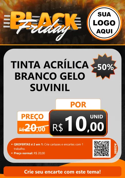 Modelo de Cartaz para Cartaz A4 Vertical com o tema Black Friday para Tintas e Ferramentas