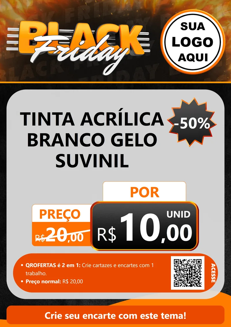 Modelo de Cartaz para Cartaz A4 Vertical com o tema Black Friday para Tintas e Ferramentas