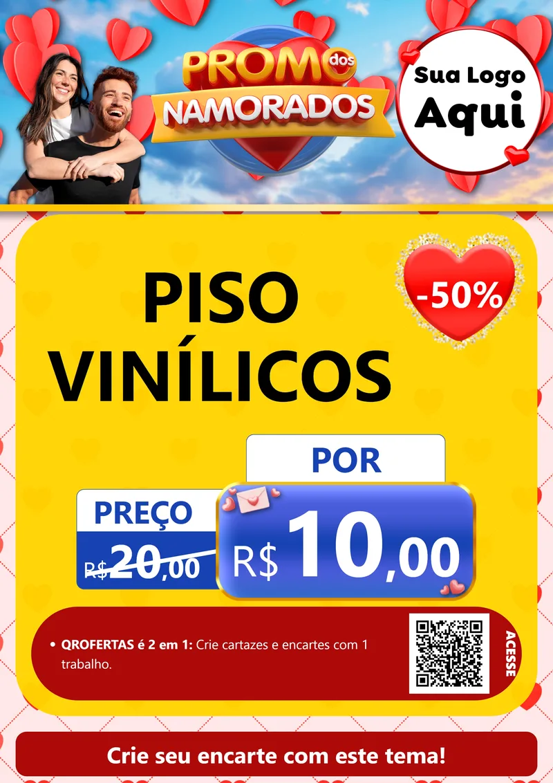 Modelo de Cartaz para Cartaz A4 Vertical com o tema Promo dos Namorados para Material para Construção