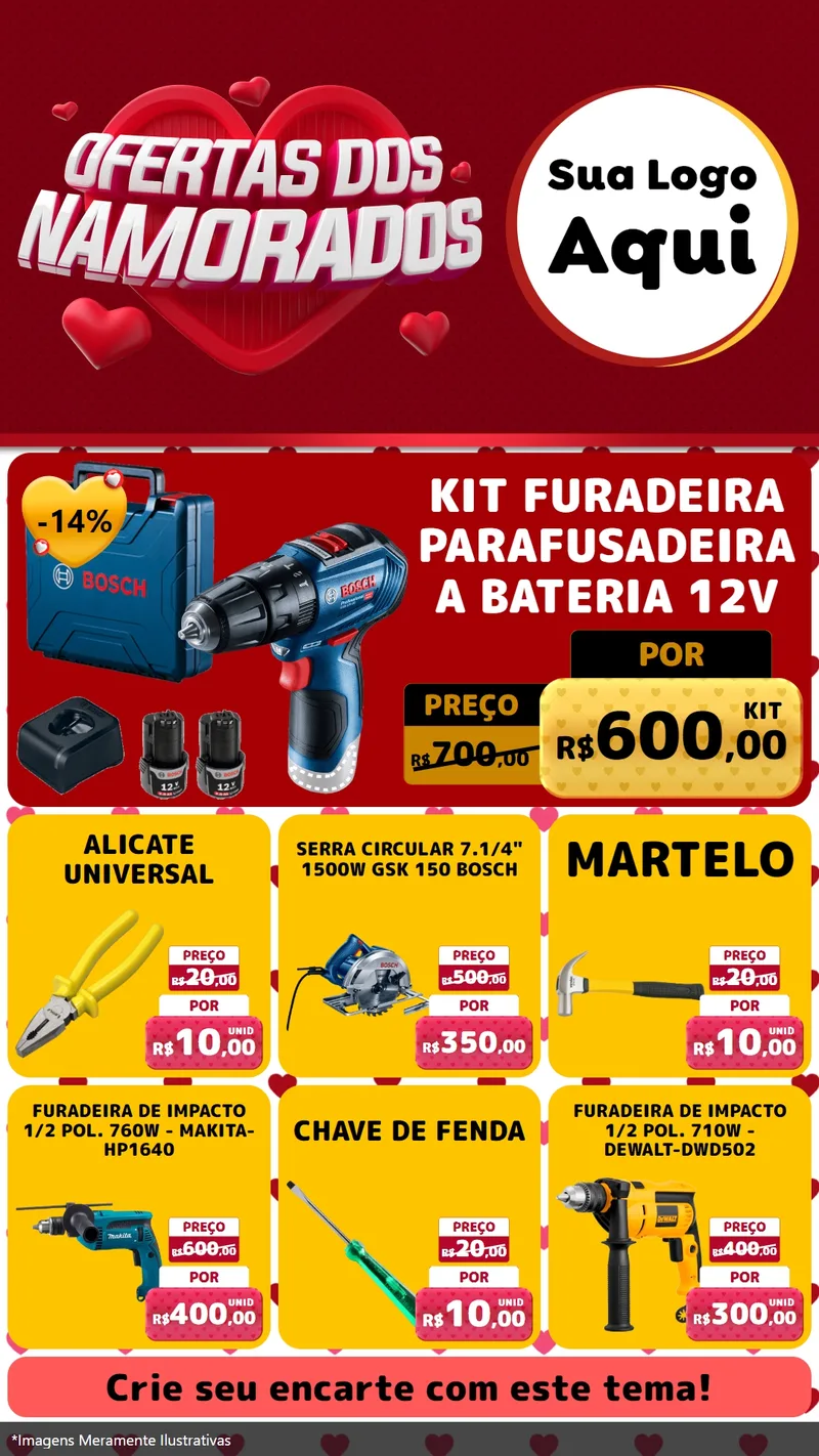 Modelo de Rede Social para Stories com o tema Ofertas Dos Namorados para Maquinas e Ferramentas