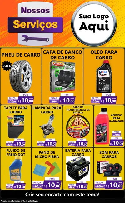Modelo de Encarte para Encarte Grande com o tema Nossos Serviços para Auto peças