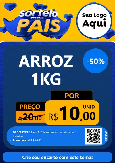 Modelo de Cartaz para Cartaz A4 Vertical com o tema Sorteio Dia dos Pais para Supermercado