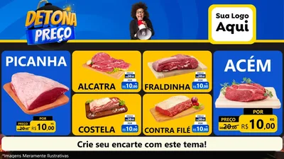 Modelo de TV para TV Horizontal com o tema Detona Preços para Açougue