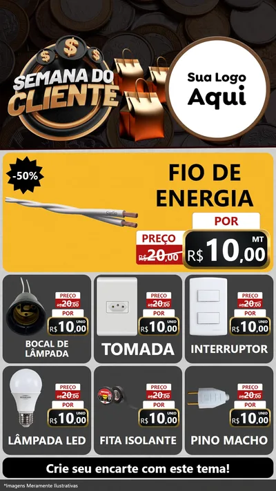 Modelo de Rede Social para Stories com o tema Semana do Cliente para Materiais Elétricos