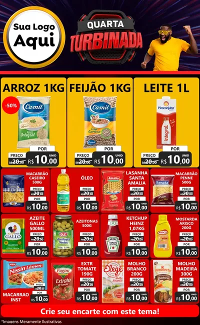 Modelo de Encarte para Encarte Grande com o tema Quarta Turbinada para Supermercado
