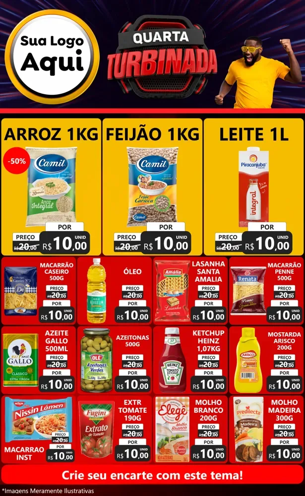 Modelo de Encarte para Encarte Grande com o tema Quarta Turbinada para Supermercado