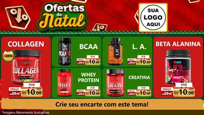 Modelo de TV para TV Horizontal com o tema Ofertas de Natal para Suplementos alimentares
