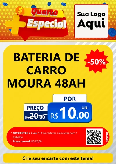 Modelo de Cartaz para Cartaz A4 Vertical com o tema Quarta Mais Especial para Baterias Elétricas