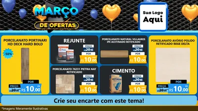 Modelo de TV para TV Horizontal com o tema Março de Ofertas para Pisos e revestimentos