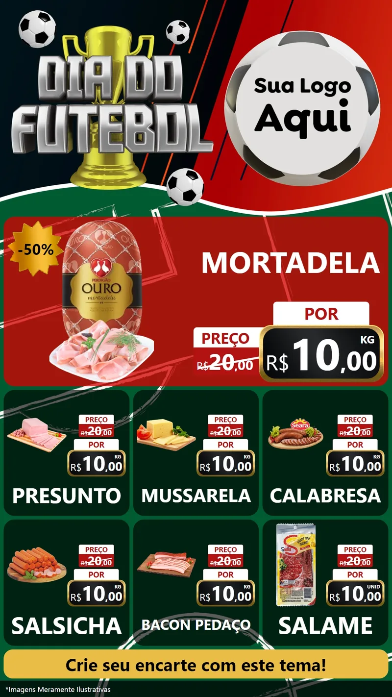 Modelo de Rede Social para Stories com o tema Dia Do Futebol para Frios e Laticínios