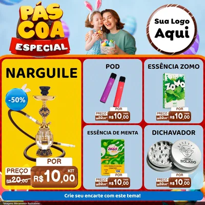 Modelo de Rede Social para Feed Facebook com o tema Páscoa Especial para Tabacaria
