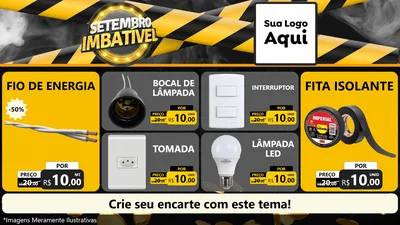 Modelo de TV para TV Horizontal com o tema Setembro Imbatível para Materiais Elétricos