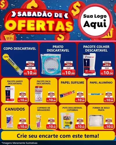 Modelo de Rede Social para Feed Instagram com o tema Sabadão de Ofertas para Embalagens