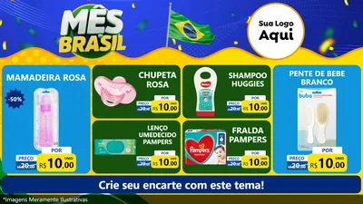 Modelo de TV para TV Horizontal com o tema Mês do Brasil para Bebês
