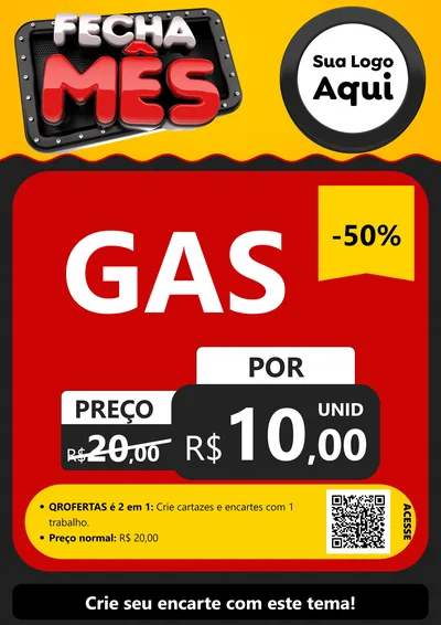Modelo de Cartaz para Cartaz A4 Vertical com o tema Fecha Mês para Água e gás