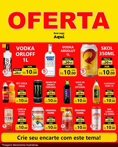 Modelo de Rede Social para Feed Instagram com o tema OFERTA - Vermelho Cartaz para Distribuidora de bebidas